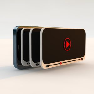 Web video player and Modern design. Multimedia interface Concept, ideal for Youtuber, vlogger and influencer. 3D Render